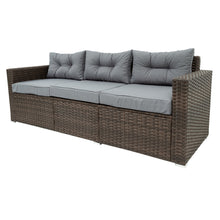 Load image into Gallery viewer, 6 Piece Patio Rattan Wicker Outdoor Furniture Conversation Sofa Set with Removeable Cushions and Temper glass TableTop