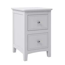 Load image into Gallery viewer, 2 Drawers Solid Wood Nightstand End Table in White