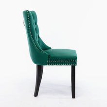 Load image into Gallery viewer, A&A Furniture,Nikki Collection Modern, High-end Tufted Solid Wood Contemporary Velvet Upholstered Dining Chair with Wood Legs Nailhead Trim, Set of 2,Green