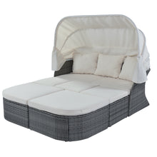 Load image into Gallery viewer, U_STYLE Outdoor Patio Furniture Set Daybed Sunbed with Retractable Canopy Conversation Set Wicker Furniture Sofa Set