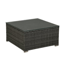 Load image into Gallery viewer, Beefurni Outdoor Garden Patio Furniture 4-Piece Gray PE Rattan Wicker Sectional Red Cushioned Sofa Sets with 1 Beige Pillow