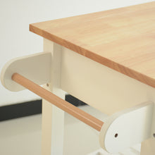 Load image into Gallery viewer, Kitchen Island & Kitchen Cart, Rubber Wood Top, Mobile Kitchen Island with Two Lockable Wheels, Simple Design for Easy Storing and Fetching, Two Drawers Give Unique Storage for Special Utensil.