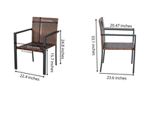Load image into Gallery viewer, Dark Brown Patio Outdoor Furniture Conversation Sets With Porch Chairs Set Of 2 Chairs?áWicker Bistro Set