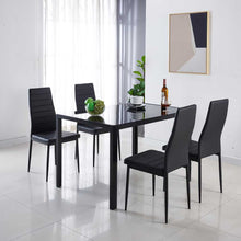 Load image into Gallery viewer, 1+4 dining table and chair set,dining room,office,black color