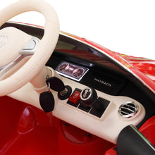 Load image into Gallery viewer, 12V Kid Ride on Car with Parental Remote Control, Licensed Maybach S650 Electric Vehicle with MP3, Bluetooth, Music, LED Lights, for Children 3-8, Red