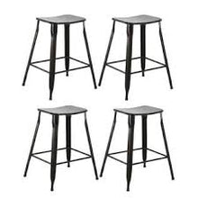 Load image into Gallery viewer, 24" inch Metal Vintage Stackable Black Slim Counter Bar Stool -2 barstools