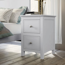 Load image into Gallery viewer, 2 Drawers Solid Wood Nightstand End Table in White