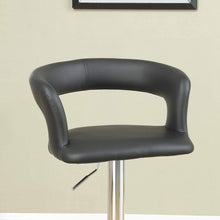 Load image into Gallery viewer, Bar Stool Counter Height Chairs Set of 2 Adjustable Height Kitchen Island Stools Black PVC / Faux Leather