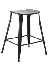 Load image into Gallery viewer, 24" inch Metal Vintage Stackable Black Slim Counter Bar Stool -2 barstools