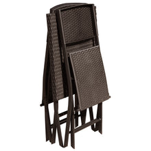 Load image into Gallery viewer, 3 piece Wicker Bistro Set, Foldable One Table and Two Chairs for Garden, Yard, Porch, Poolside