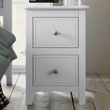 Load image into Gallery viewer, 2 Drawers Solid Wood Nightstand End Table in White