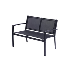 Load image into Gallery viewer, 4 Pieces Patio Furniture Set Outdoor Garden Patio Conversation Sets Poolside Lawn Chairs with Glass Coffee Table Porch Furniture (Black)