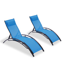 Load image into Gallery viewer, 2PCS Set Chaise Lounges Outdoor Lounge Chair Lounger Recliner Chair For Patio Lawn Beach Pool Side Sunbathing