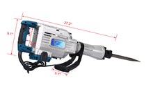 Load image into Gallery viewer, 1700W 1900 BPM Electric Demolition Jack Hammer 1-1/8 Inch SDS-Hex Heavy Duty Concrete Pavement Breaker Drills Kit
