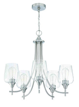 Load image into Gallery viewer, 5-Light Brush Nickle Vintage Chandelier