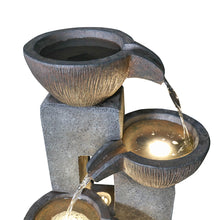 Load image into Gallery viewer, 5-Tier Floor Standing Outdoor Water Fountains for Garden Patio Deck with LED