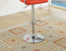 Load image into Gallery viewer, Contemporary Style Red Faux Leather Bar Stool Counter Height Chairs Set of 2 Adjustable Height Kitchen Island Stools