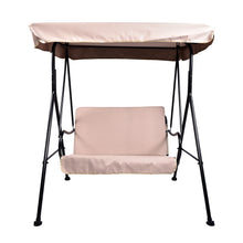 Load image into Gallery viewer, 2-Seat Outdoor Patio Porch Swing Chair, Porch Lawn Swing With Removable Cushion And Convertible Canopy, Beige