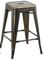 Load image into Gallery viewer, 24" inch Industrial Vintage Antique Copper Distressed Counter Bar Stool Set of 4