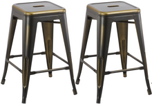 Load image into Gallery viewer, 24" inch Industrial Vintage Antique Copper Distressed Counter Bar Stool Set of 4
