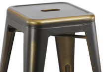 Load image into Gallery viewer, 24" inch Industrial Vintage Antique Copper Distressed Counter Bar Stool Set of 4