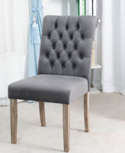 Load image into Gallery viewer, BTExpert GREY upholstery dining Chair velvet tufted Camran High Back Velvet Charcoal Tufted