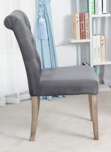 Load image into Gallery viewer, BTExpert GREY upholstery dining Chair velvet tufted Camran High Back Velvet Charcoal Tufted