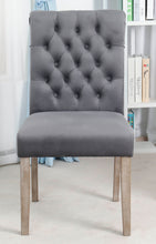 Load image into Gallery viewer, BTExpert GREY upholstery dining Chair velvet tufted Camran High Back Velvet Charcoal Tufted