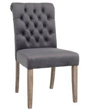Load image into Gallery viewer, BTExpert GREY upholstery dining Chair velvet tufted Camran High Back Velvet Charcoal Tufted