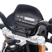 Load image into Gallery viewer, 12V Aprilia Licensed Kids Ride On Motorcycle, 4-wheel Electric Dirt Bike with Spring Suspension, LED Lights, USB, MP3, Black