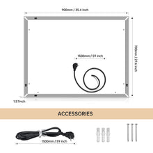 Load image into Gallery viewer, 28“*36” LED Lighted Bathroom Wall Mounted Mirror with High Lumen+Anti-Fog Separately Control+Dimmer Function