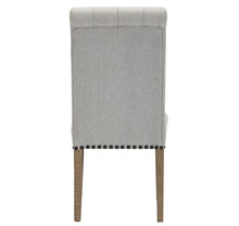 Load image into Gallery viewer, BTExpert High Back Tufted Parsons Upholstered Dining Room Chair Wood Accent Nail Trim Linen Gray
