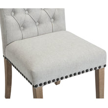 Load image into Gallery viewer, BTExpert High Back Tufted Parsons Upholstered Dining Room Chair Wood Accent Nail Trim Linen Gray