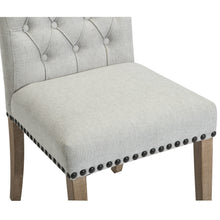 Load image into Gallery viewer, BTExpert High Back Tufted Parsons Upholstered Dining Room Chair Wood Accent Nail Trim Linen Gray