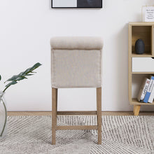 Load image into Gallery viewer, BTExpert Wooden Linen Tufted Counter 26" Bar Stool Chair , Accent Nail Trim Barstool ONE