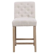 Load image into Gallery viewer, BTExpert Wooden Linen Tufted Counter 26" Bar Stool Chair , Accent Nail Trim Barstool ONE