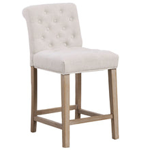 Load image into Gallery viewer, BTExpert Wooden Linen Tufted Counter 26" Bar Stool Chair , Accent Nail Trim Barstool ONE