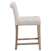 Load image into Gallery viewer, BTExpert Wooden Linen Tufted Counter 26" Bar Stool Chair , Accent Nail Trim Barstool ONE