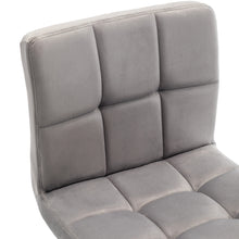 Load image into Gallery viewer, BTEXPERT Adjustable Industrial Metal Upholstered Swivel Gray Velvet Dining Barstool With Back For Kitchen Island, For Dining Room and Bar, Set of 2