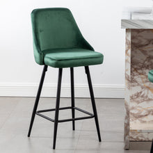 Load image into Gallery viewer, BTExpert Faiza Velvet Geen Upholstered Modern Barstool Stool Bar Chair