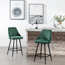 Load image into Gallery viewer, BTExpert Faiza Velvet Geen Upholstered Modern Barstool Stool Bar Chair
