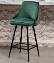 Load image into Gallery viewer, BTExpert Faiza Velvet Geen Upholstered Modern Barstool Stool Bar Chair