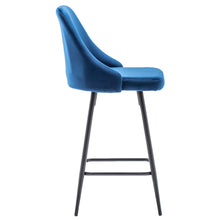 Load image into Gallery viewer, BTExpert Chacha Velvet Blue barstools Upholstered Modern Counter height Stool Bar Chair