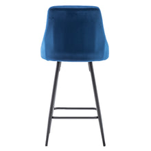 Load image into Gallery viewer, BTExpert Chacha Velvet Blue barstools Upholstered Modern Counter height Stool Bar Chair
