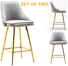 Load image into Gallery viewer, Shagufta Tufted Upholstered Modern Premium Stool Bar Chairs Set of 2