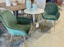Load image into Gallery viewer, NEW - TWO Tasmia Velvet Emerald Green Accent Bucket Upholstered Dining Chairs Set of 2