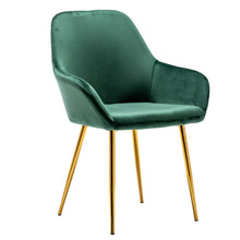 Load image into Gallery viewer, NEW - TWO Tasmia Velvet Emerald Green Accent Bucket Upholstered Dining Chairs Set of 2