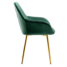 Load image into Gallery viewer, NEW - TWO Tasmia Velvet Emerald Green Accent Bucket Upholstered Dining Chairs Set of 2