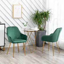 Load image into Gallery viewer, NEW - TWO Tasmia Velvet Emerald Green Accent Bucket Upholstered Dining Chairs Set of 2