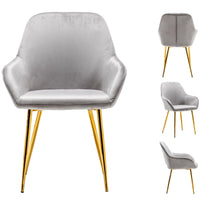 Load image into Gallery viewer, BTExpert Sarah Metallic Gray Accent Bucket Upholstered Modern Dining Chair